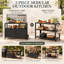 Ensemble de 2 pièces comprenant un chariot de préparation et une armoire de rangement modulaires pour cuisine extérieure-126101254