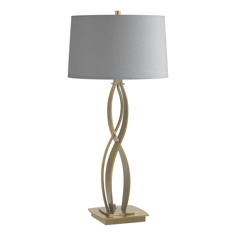 Almost Infinity Table Lamp, Modern Brass, Natural Anna