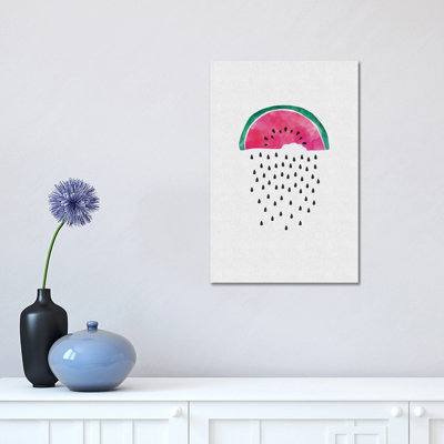 Watermelon Rain 1 Piece Wrapped Canvas Wall Art