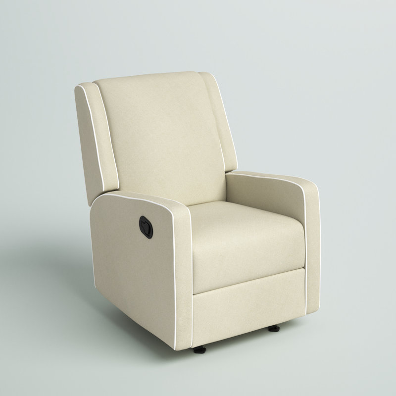 Sophie Upholstered Reclining Glider, Off White