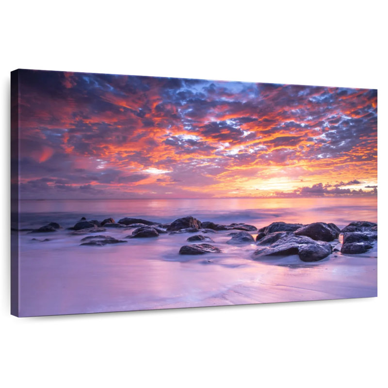 Barbade, coucher de soleil, Gillard, H 8 po x l 12 po