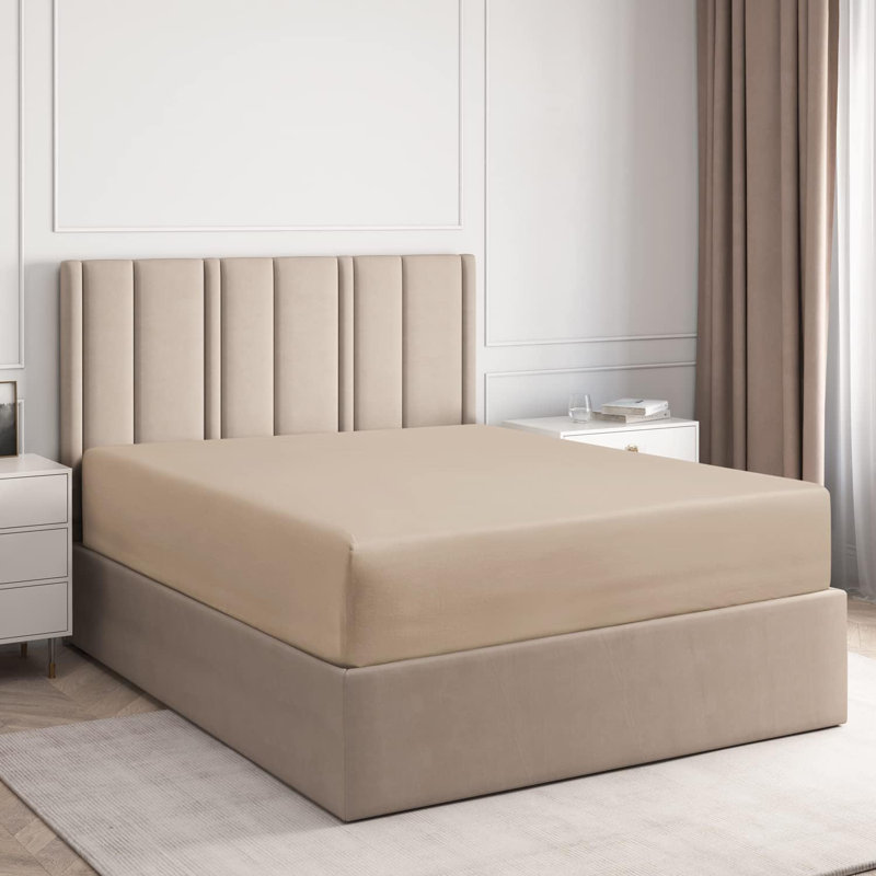 Fitted Sheet Only, Soft Cooling Bed Sheet, Breathable Hotel Luxury Bedding, Deep Pocket 8–16 Inch Mattress Fit, Twin XL