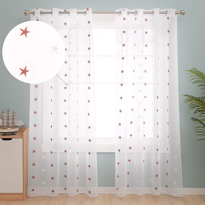 Eliga Sheer Pair, Orange, Width 140 x Drop 229cm