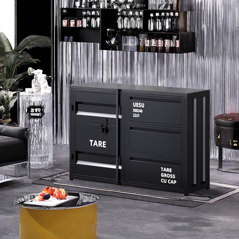 Buffet en acier, Noir