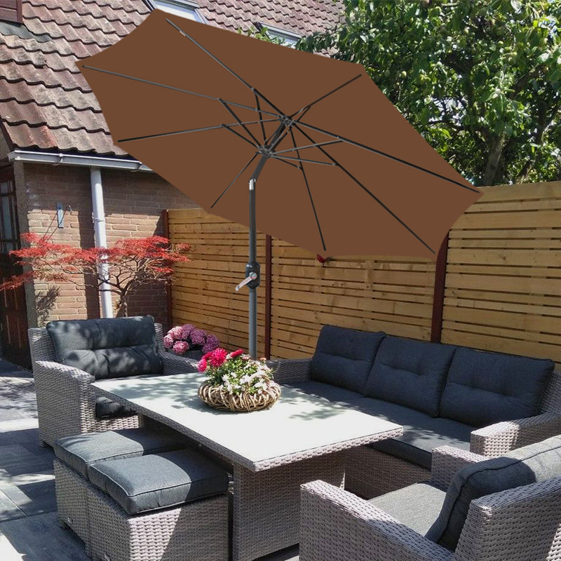 Angalina Traditional Parasol, Coffee, 240cm H x 300cm W x 300cm D