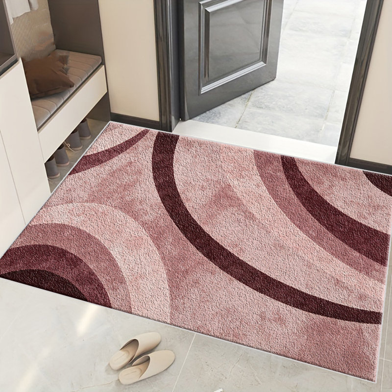 Pink Curve Minimal carpet-easy to clean, machine-washable, soft and comfortable; suitable for door mats, kitchens, living rooms, bedrooms, corridors, and laundry areas. Easy to clean, durable carpet for home decoration.