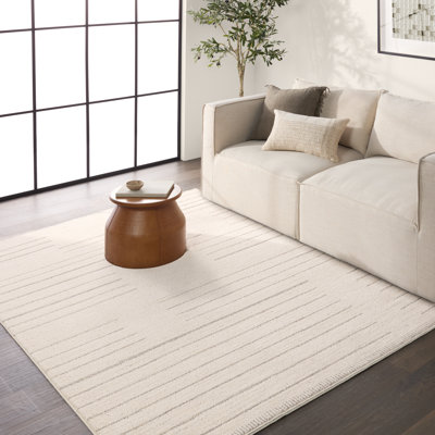 Tapis crème / gris clair Vibe By Orren Ellis Lumall Performance (nuance 18 po)
