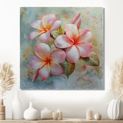 «Vintage Rose Plumeria Dream», reproduction d'art murale Plumeria