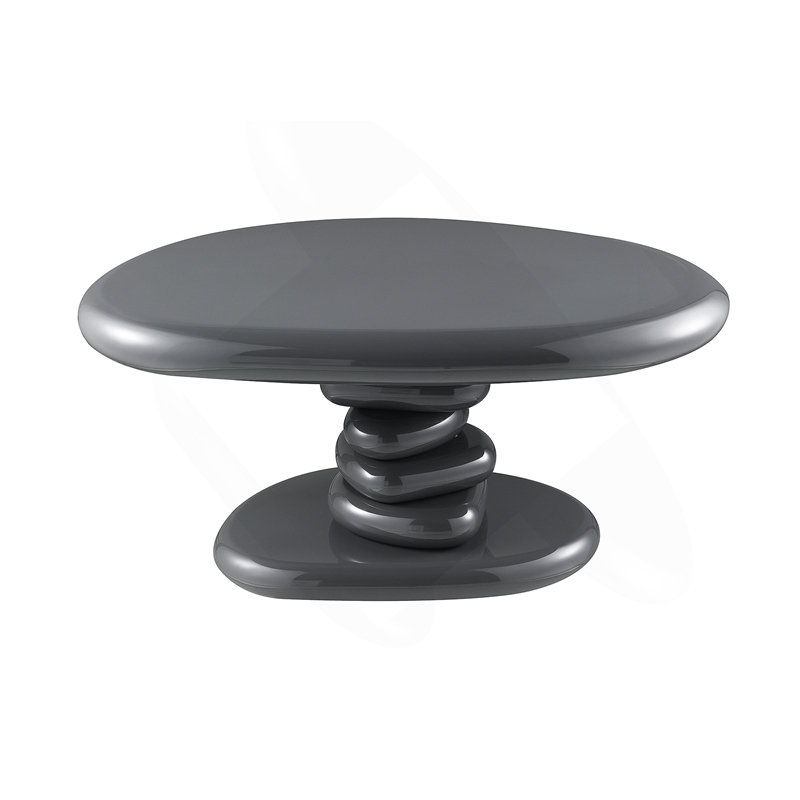 Gray High Gloss End Table