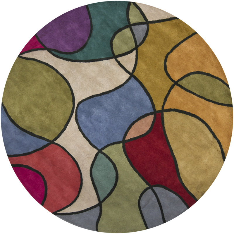 Tapis contemporain touffeté à la main Corrigan Studio® Iric, Rond 7 pi 9 po
