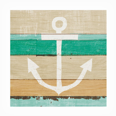 Décoration murale d'extérieur toutes saisons Adileni «Beachscape III Anchor Green»