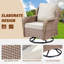 Ensemble de conversation à bascule pivotant en osier pour 2 personnes avec table d'appoint et coussins - L 31,5 po x l 30,5 po x H 35,8 po - osier PE - beige - pivotant et coulissant