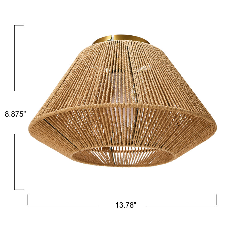 Plafonnier encastré 1 lumière 13,8 po Bartho, Brun
