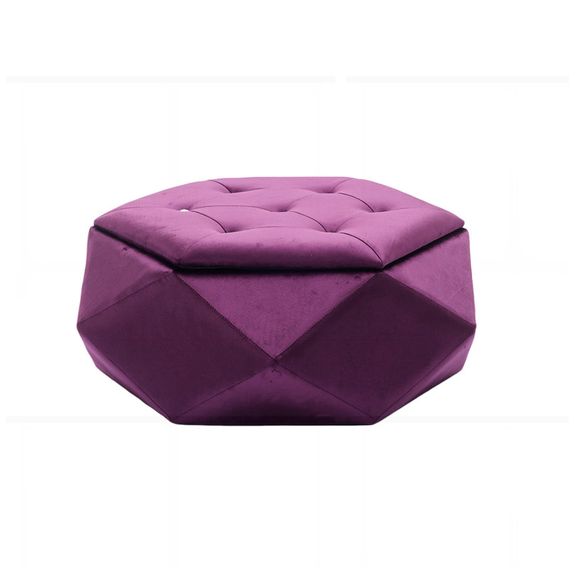 Repose-pieds en velours de rangement élégant, Mauve