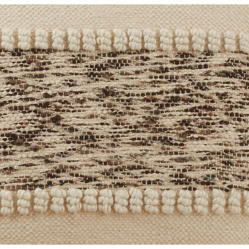 Ivory and Brown Woven Cotton Blend Euro Pillow Cover