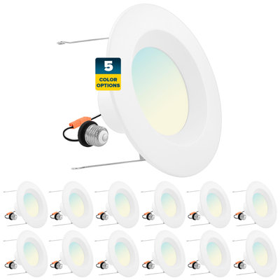 Sunperian 6" Selectable CCT Remodel IC LED Retrofit Recessed Lighting Kit
