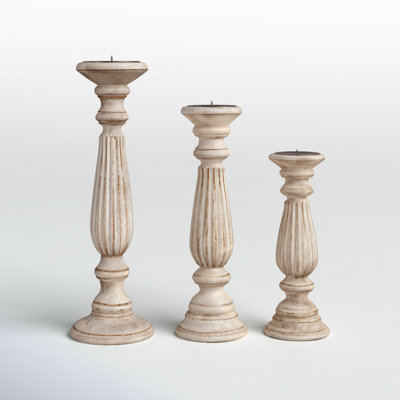 Soteria 3-Piece Wood Candlestick Set