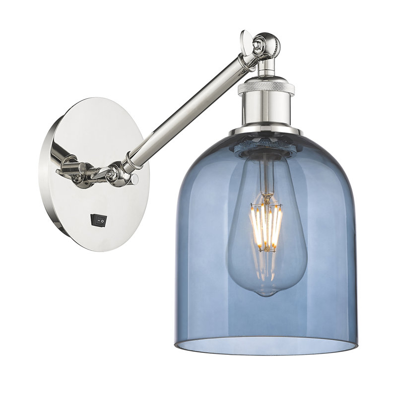 Applique murale Odaniel, Nickel poli, Bleu princesse