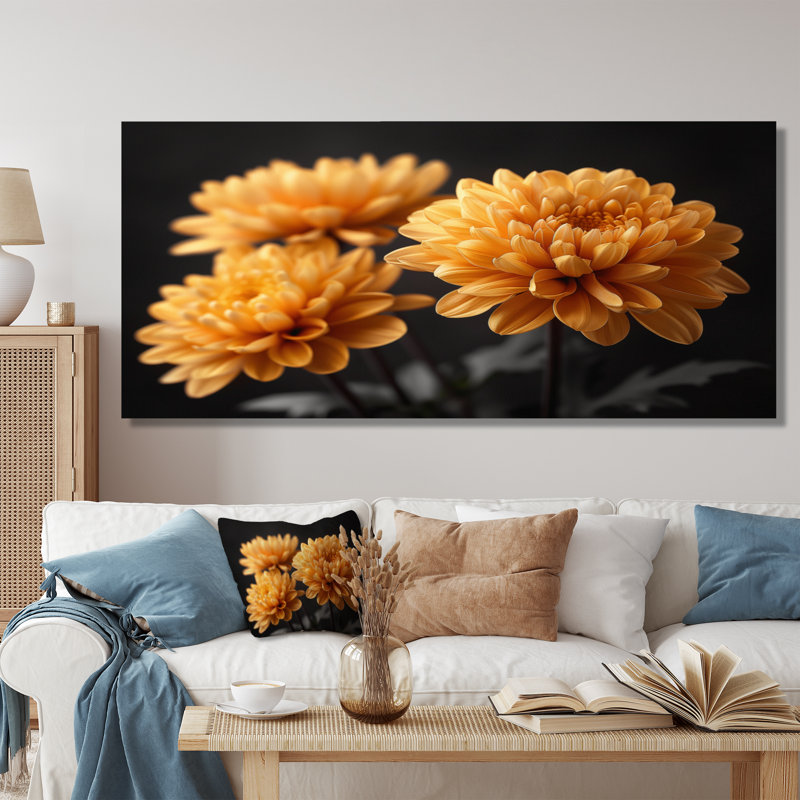 Jaune jaune gris lumineux photo de maman - art mural de maman, Toile tendue, 40" H x 60" W