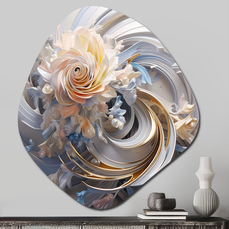 Corbridge - art mural asymétrique en forme de nébuleuse Fractals, H 28 po x l 25 po