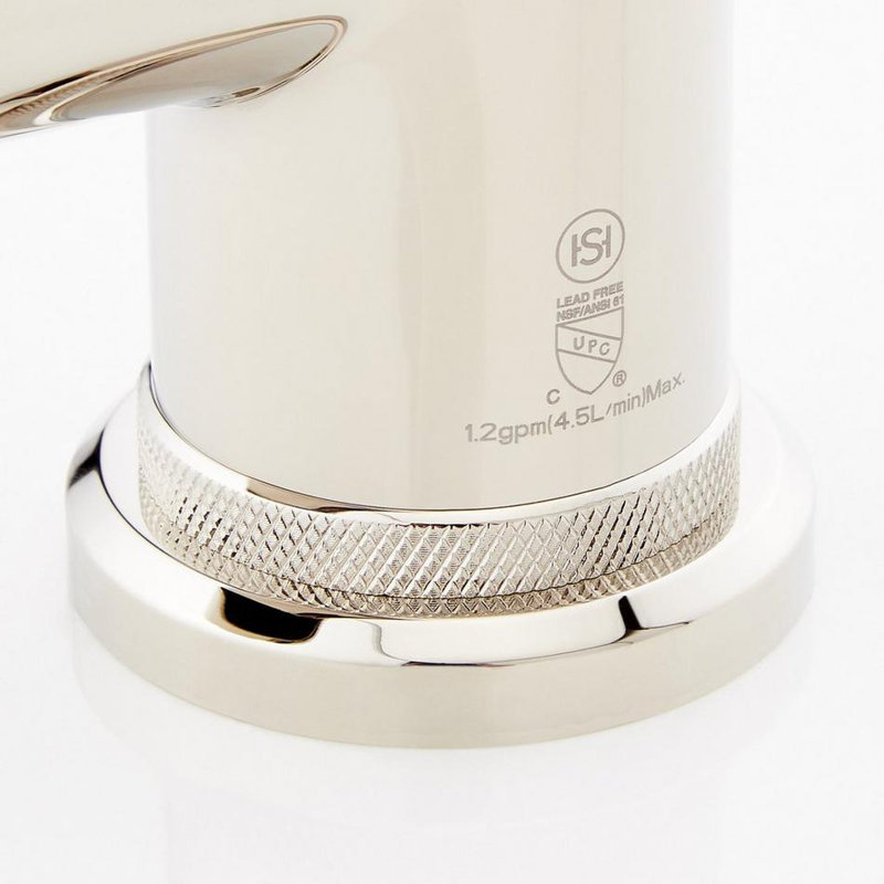 Gunther 1.2 GPM Single Hole Bathroom Faucet, Polished Nickel