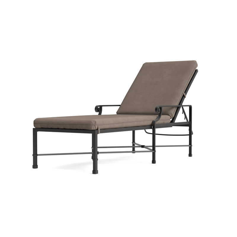 Venetian Outdoor Chaise Lounge, Fusion Clay, Textured Pewter