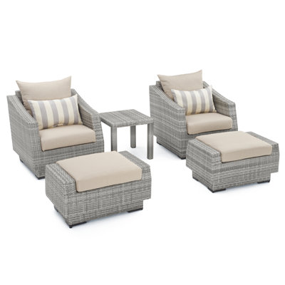 Cannes 5 Piece Club Seating Group with Cushions