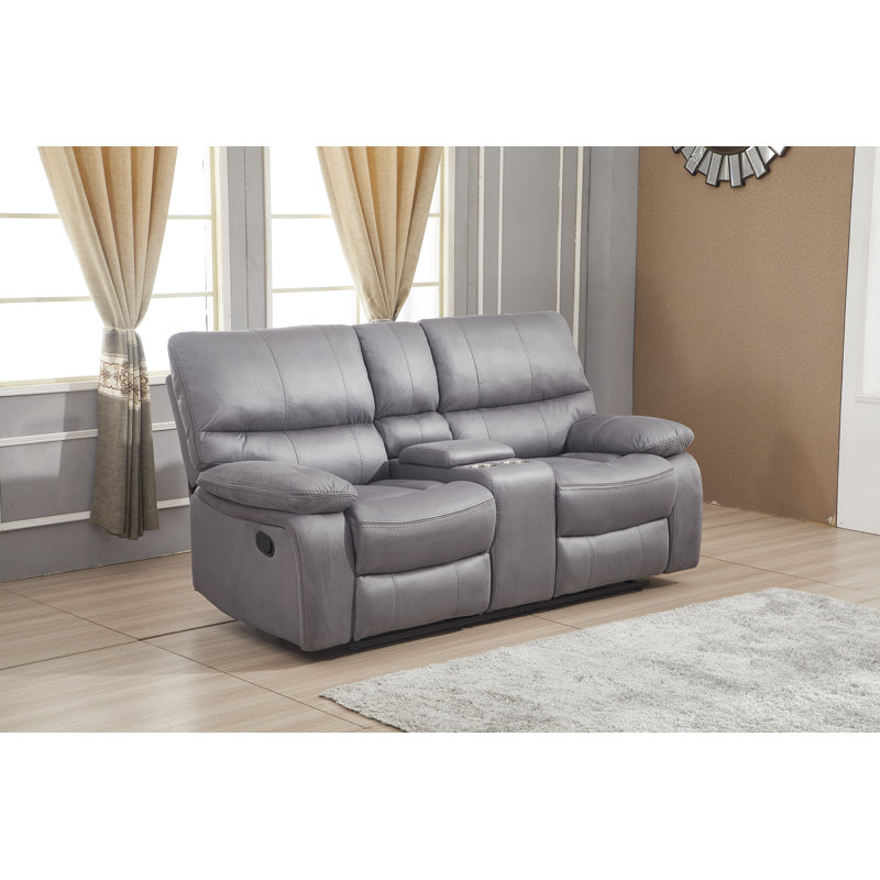 Causeuse inclinable à accoudoirs coussinés de 78 po Fleuridor, Gris