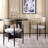 Schutt Boucle Upholstered Metal Dining Arm Chairs