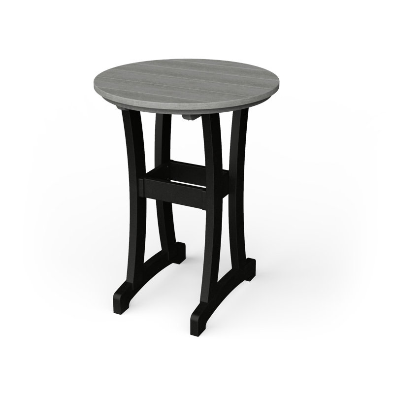 Table de bar Stella, H 30 po x l 30 po x P 30 po, Bois flotté gris / noir