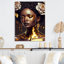 Décoration murale dorée et noire à motif floral femme en métal - Glam contemporain