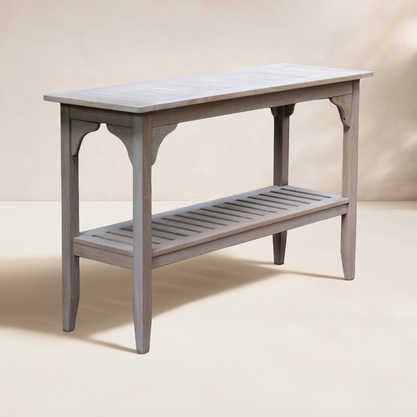 Summerton Teak Buffet and Console Table, Weathered Gray