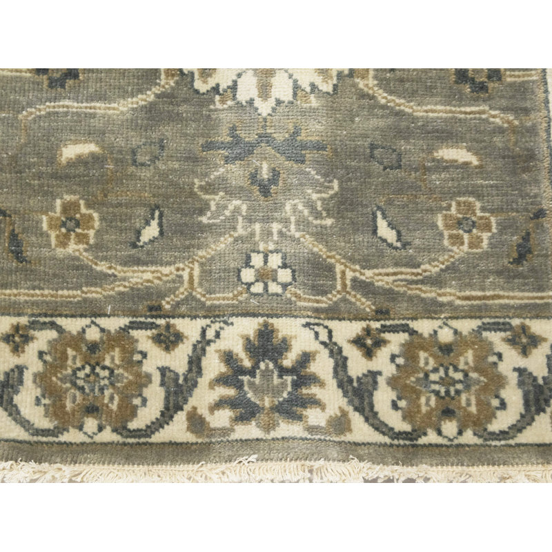 Tapis de couloir oriental gris Oushak Chobi