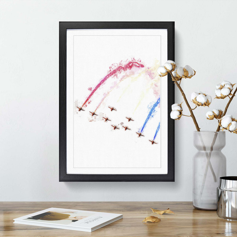 The Red Arrows - Picture Frame Painting Print, Black Framed, 76cm H x 50cm W x 2cm D