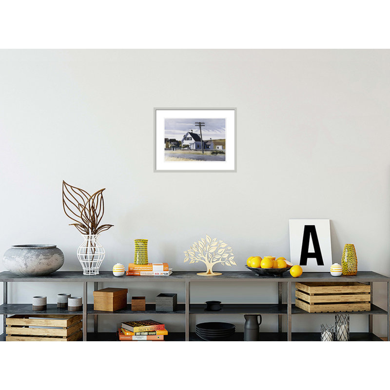 Maison lombaire par Edward Hopper, impression giclée encadrée, 16.94" H x 21.75" W