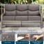 Ensemble de mobilier de patio en osier - ensemble de conversation modulaire en rotin 8 pièces avec 4 chaises berçantes pivotantes, 2 repose-pieds, 1 canapé et 1 table basse pour terrasse-507775589-507775612