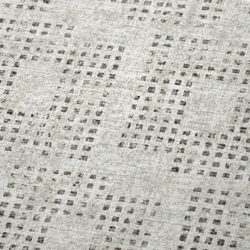 Jeté en polyester One Touch, Géométrique beige