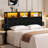 Damerius Upholstered Storage Headboard With Built-In Charging Station, LED Light Strip, Hidden Drawer And Shelf – Tufted Button Design-785386327-782890653