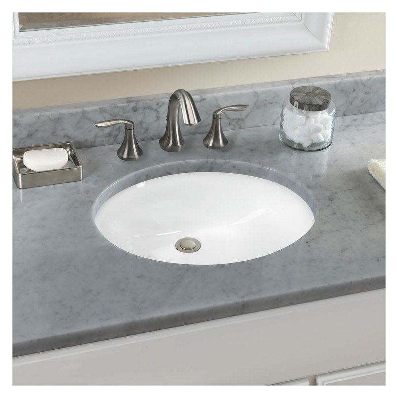 Rendezvous® Vitreous China Oval Undermount Bathroom Sink with Overflow, Sedona Beige