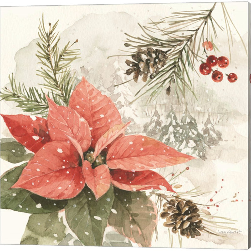 «Poinsettia Village A» par Lisa Audit - Ensemble de 2 toiles tendues