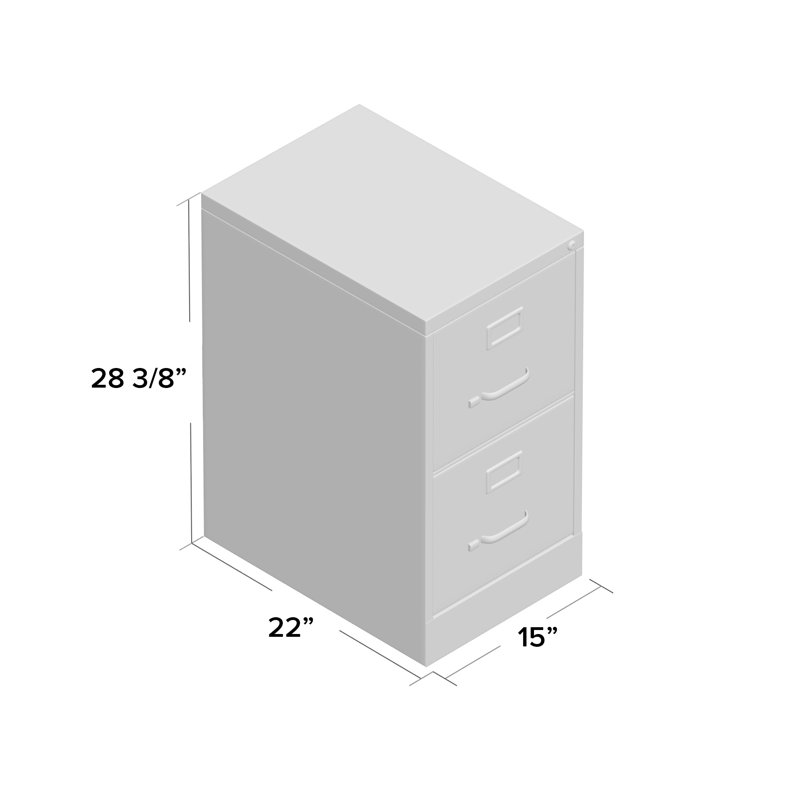 15'' Wide 2 -Drawer Steel File Cabinet, Putty