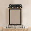 Éclairage pour meuble-lavabo 3 lumières 24 po, noir mat, accents laiton mat, abat-jour en métal noir avec ampoule exposée, accessoires de salon de beauté, éclairage de salle de bain sur miroir, éclairage de miroir de maquillage, applique murale
