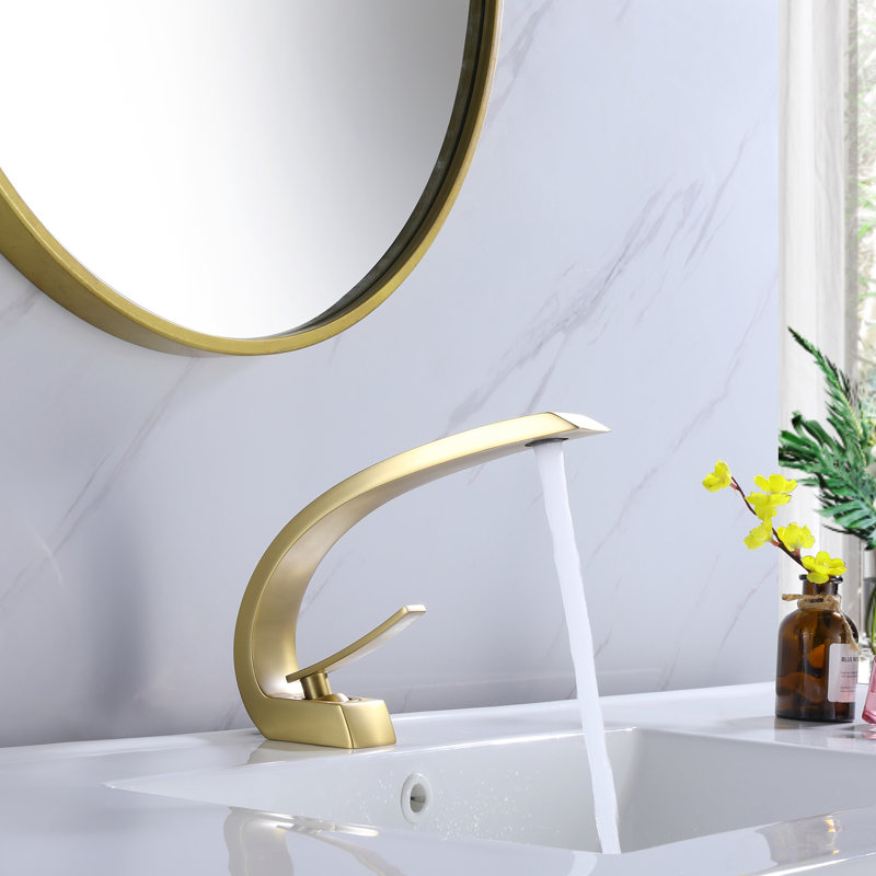 Single-Hole Single-handle Bathroom Faucet, Brushed Gold