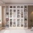 Bibliothèque haute 85,8 "avec porte en verre et tablettes