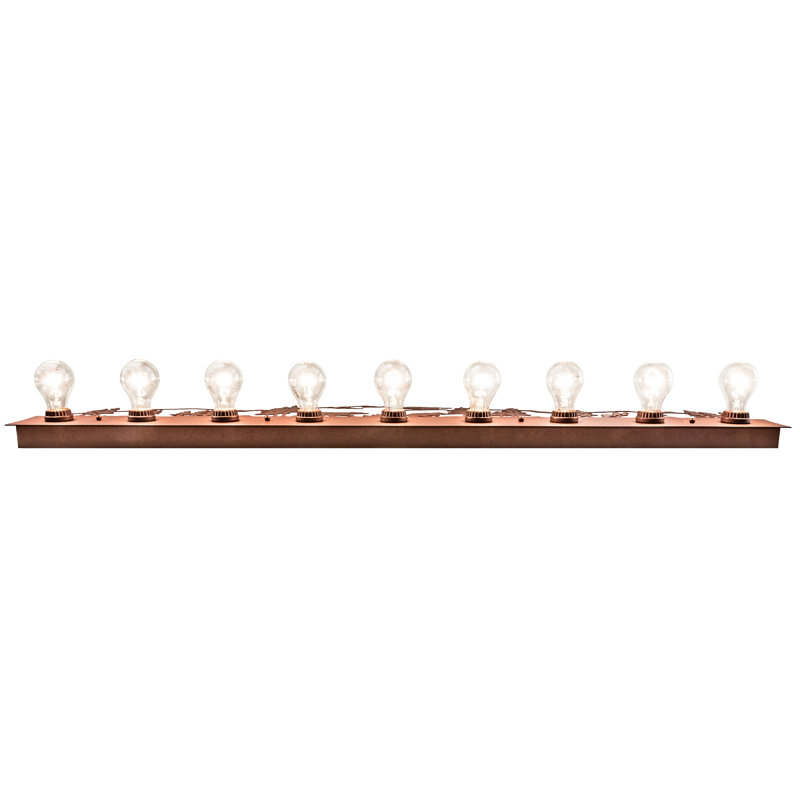 42" Wide Bear Family 8 Light Vanity Light, 11" H x 48" W x 2.25" D
