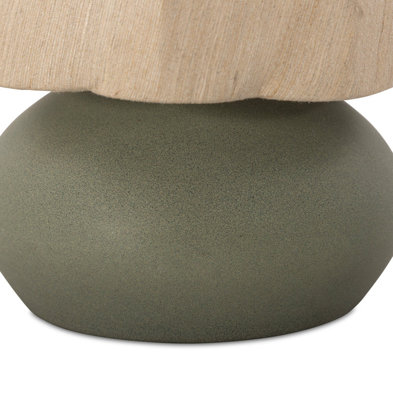 Posie Table Lamp-Tan Speckled Ceramic, Matte Sage