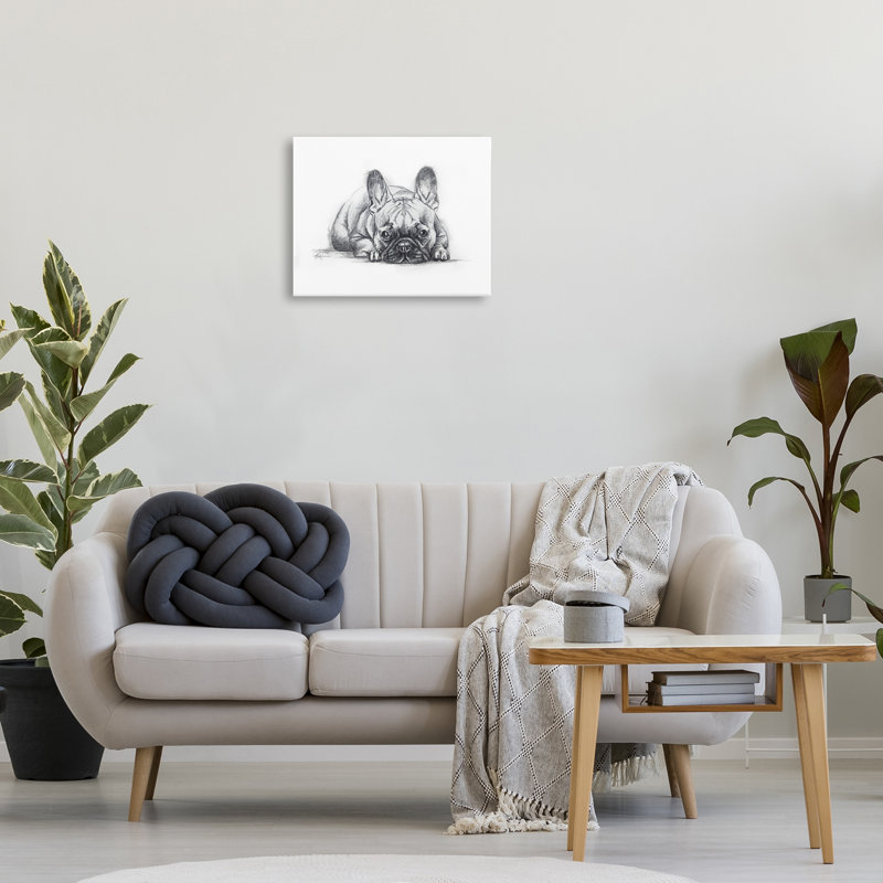  «French Bulldog Naptime», art mural sur toile par Lindsay Kivi Fine Art, H 16 po x l 20 po