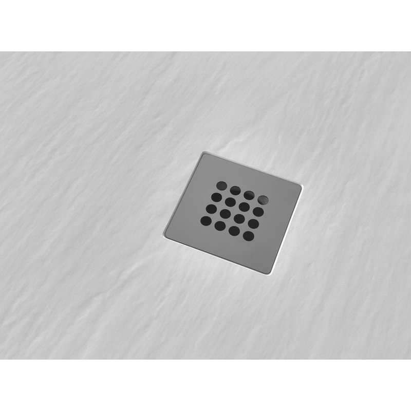 Receveur de douche d'angle Streamline GSRB-664-650 de 152,4 cm x 76,2 cm en surface solide blanc mat avec bonde centrale