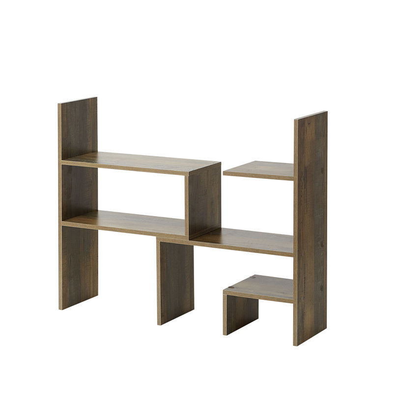 Yak About It Compact Adjustable Dorm Desk Bookshelf, Brown