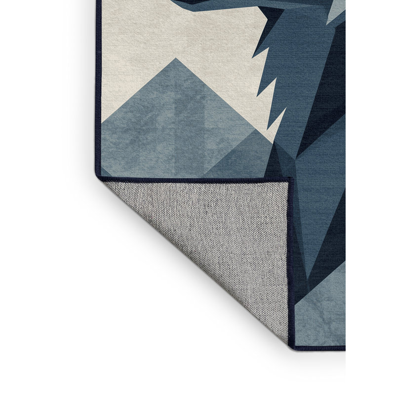 Tapis gris lavable à la machine Pavli Wolf, 7 x 10
